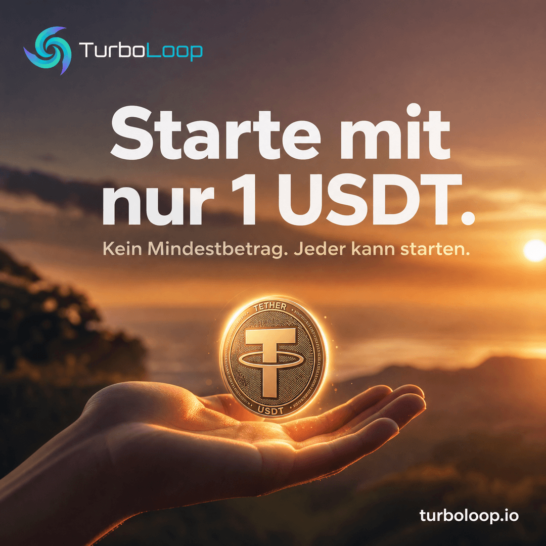 Min 1 USDT — TurboLoop German Banner