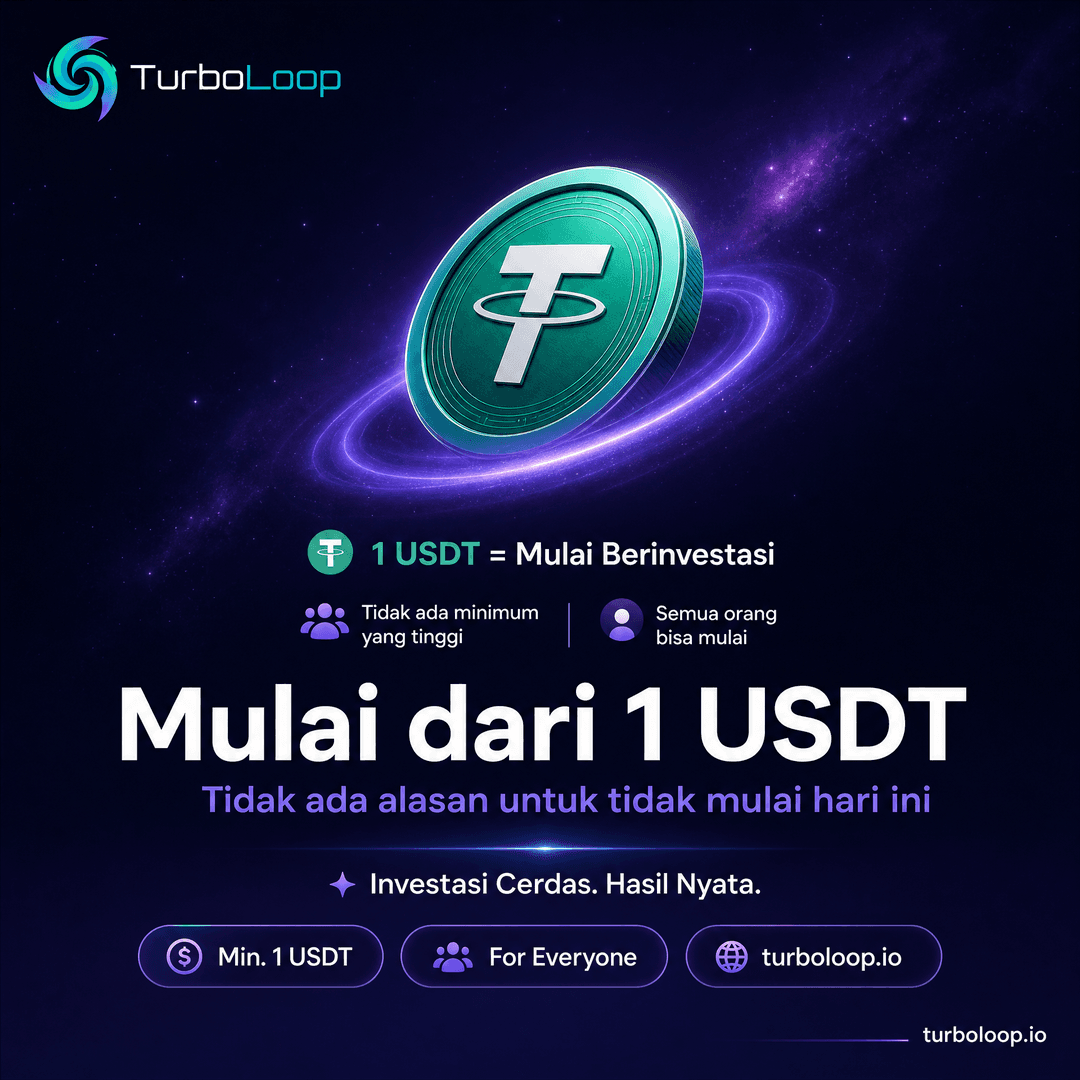 Min 1 USDT — TurboLoop Indonesian Banner