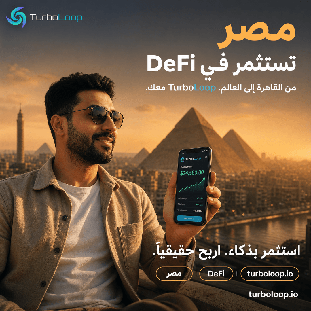 Misr DeFi — TurboLoop Arabic Banner