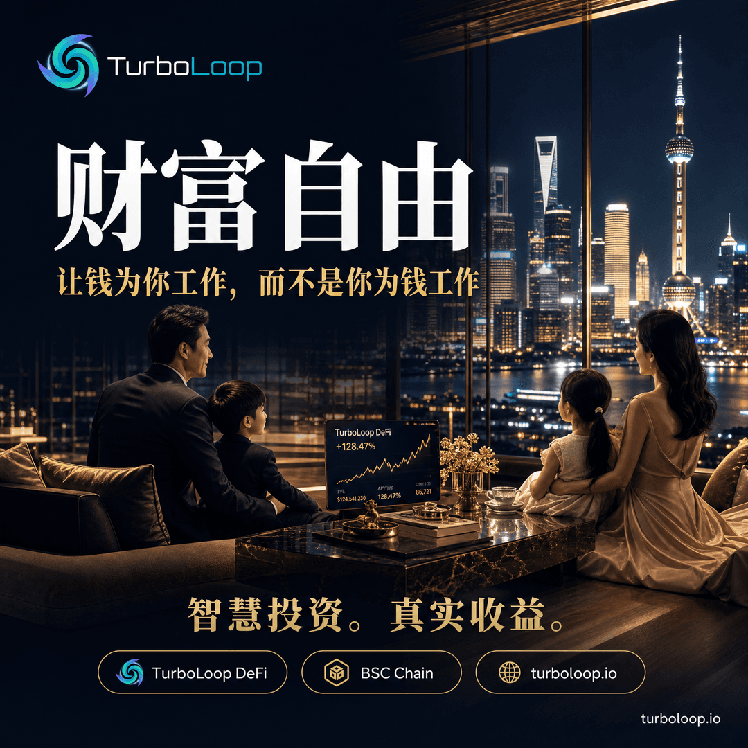 Caifu Ziyou — TurboLoop Chinese Banner