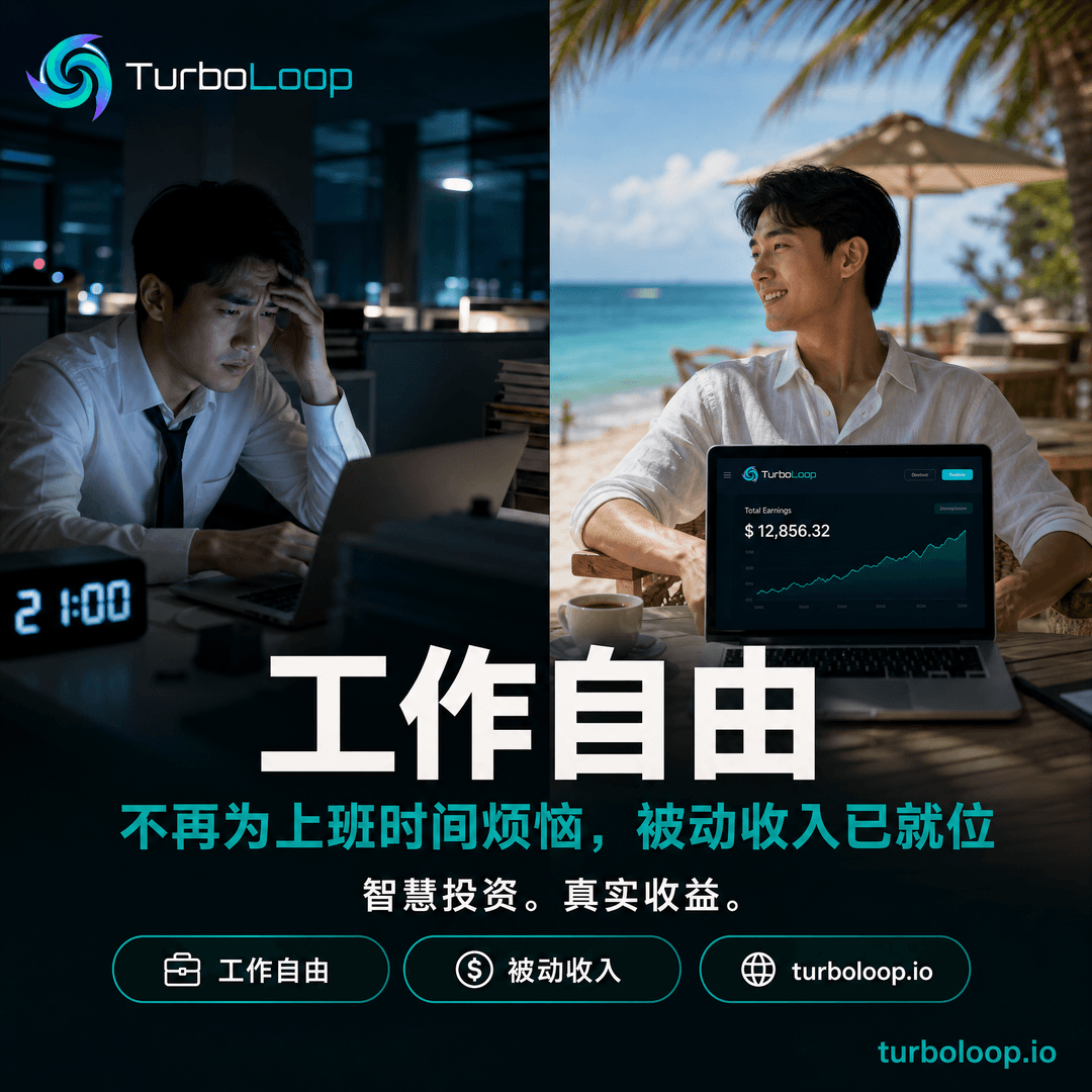 Gongzuo Ziyou — TurboLoop Chinese Banner