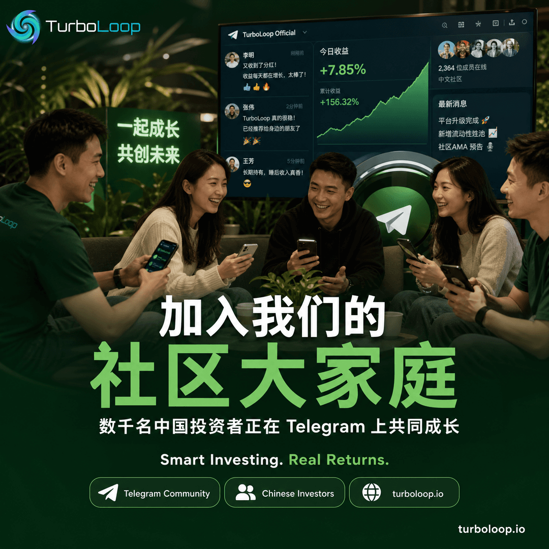 Telegram Shequ — TurboLoop Chinese Banner