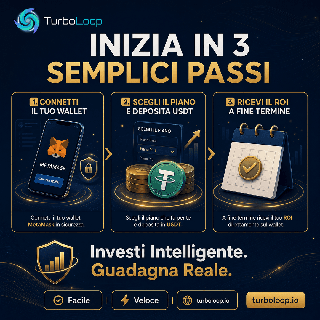 Come Iniziare 3 Passi โ TurboLoop Italian Banner