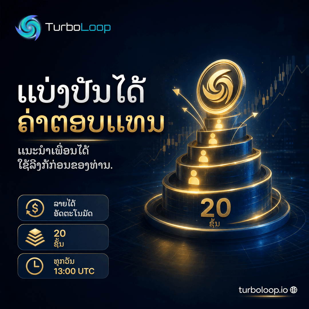 TurboLoop Lao market banner — 20-Level Referral — Earn from 20 levels of your network