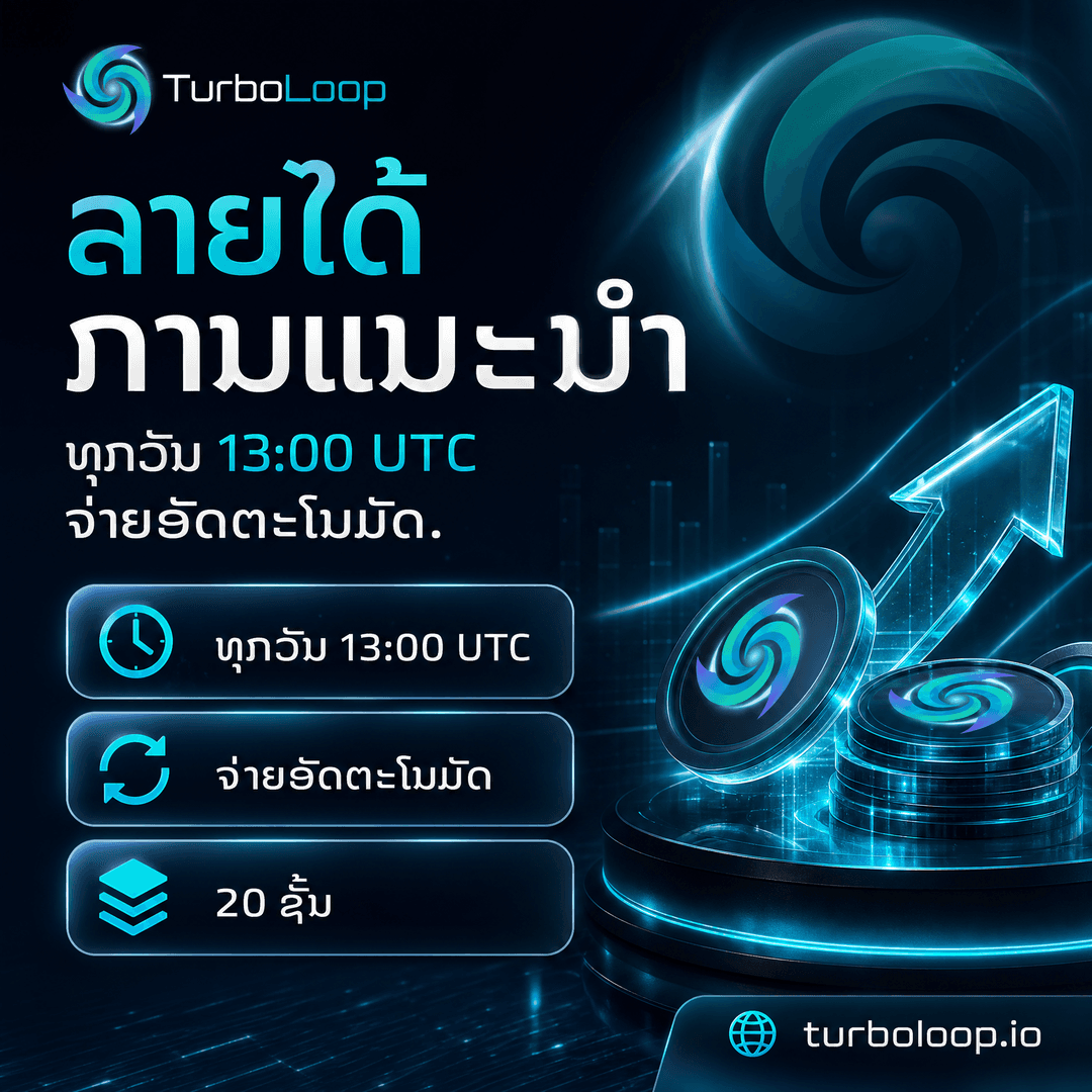 TurboLoop Lao market banner — 20-Level Referral — Earn from 20 levels of your network