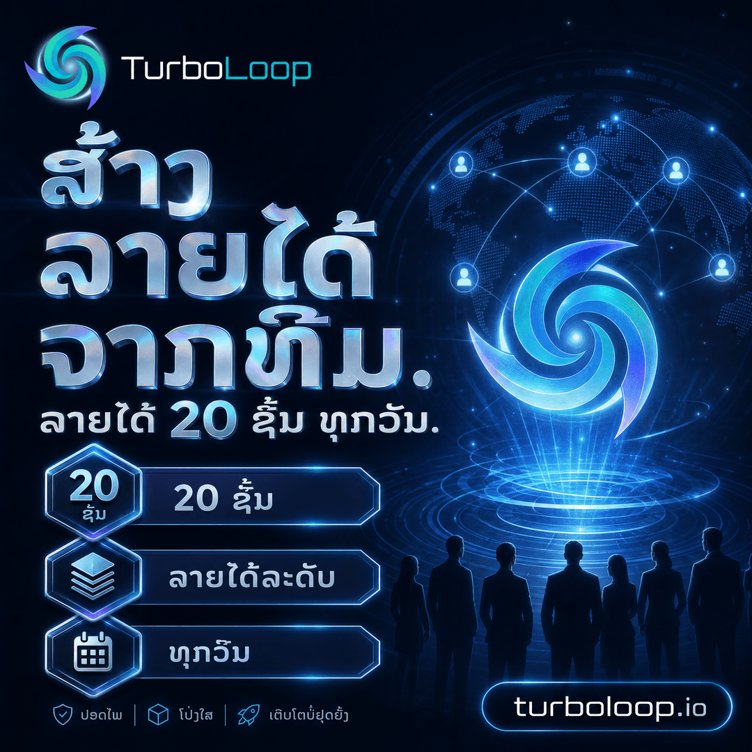 TurboLoop Lao market banner — 20-Level Referral — Earn from 20 levels of your network
