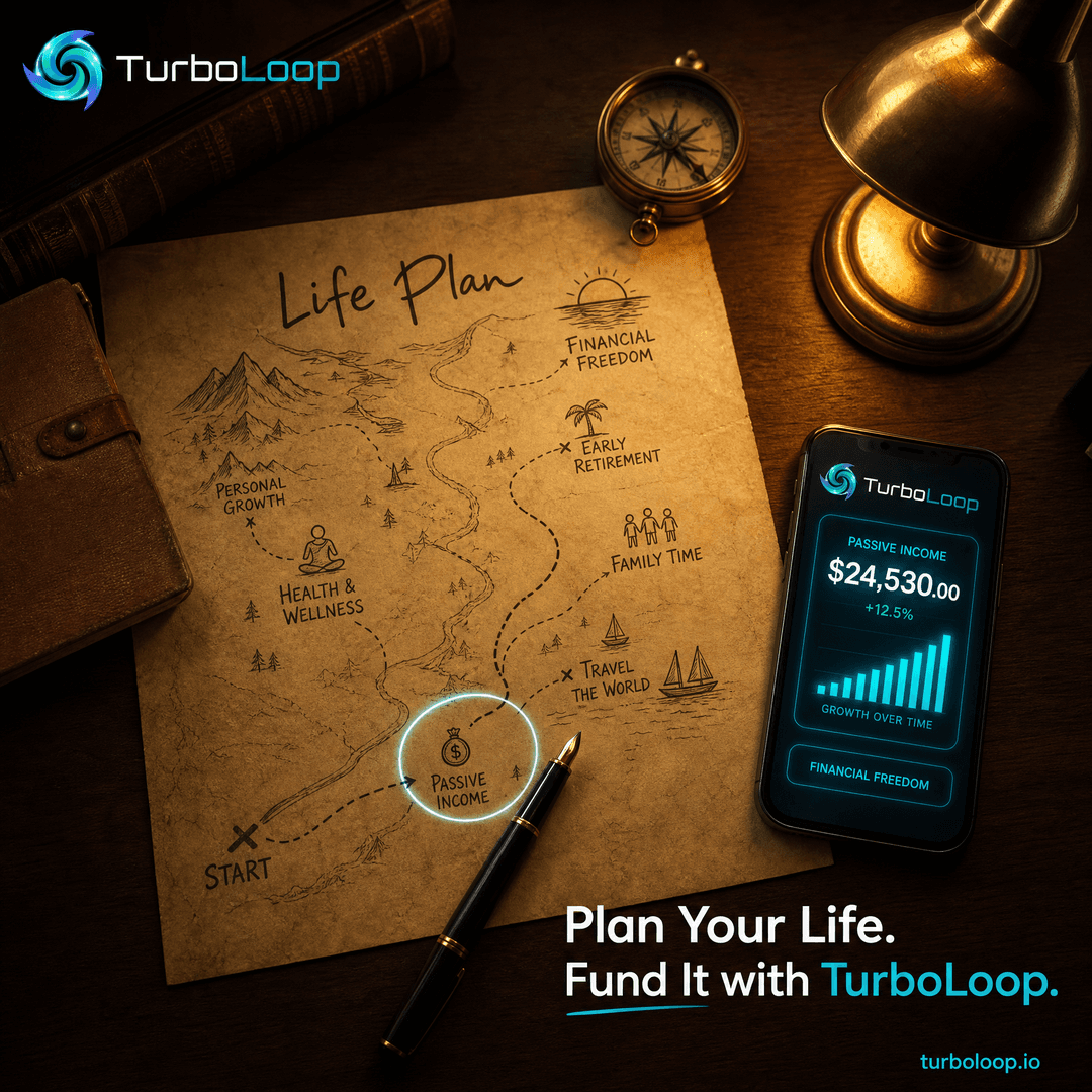 TurboLoop passive income lifestyle — Lifestyle Vintage Map Plan