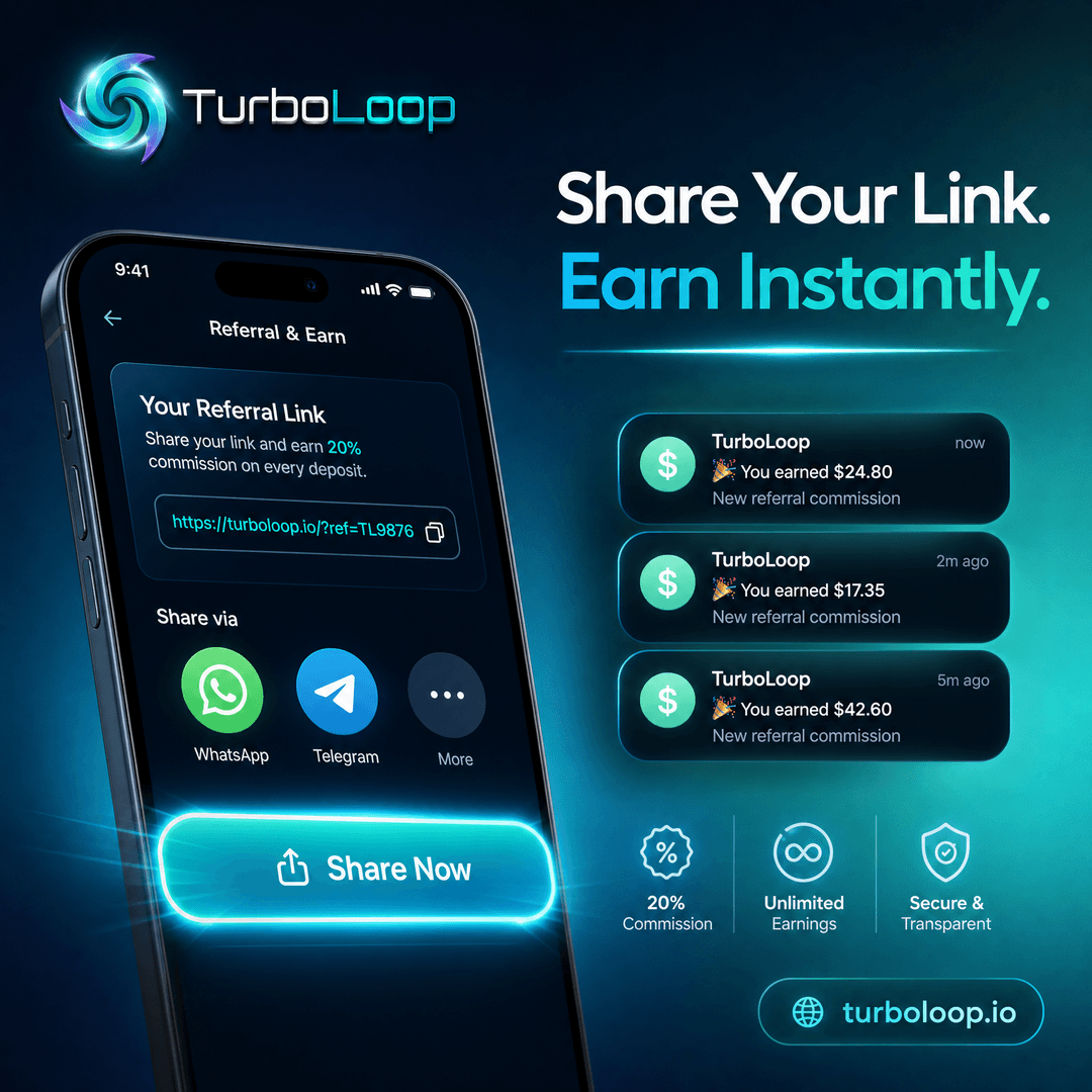 TurboLoop 20-level referral system — Referral Share Link