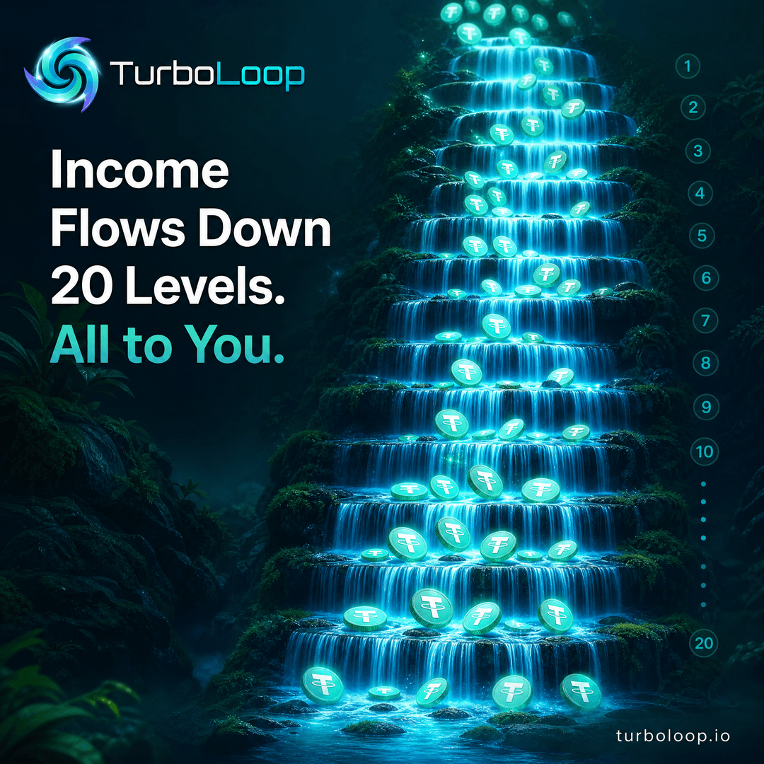 TurboLoop 20-level referral system — Referral Waterfall Income