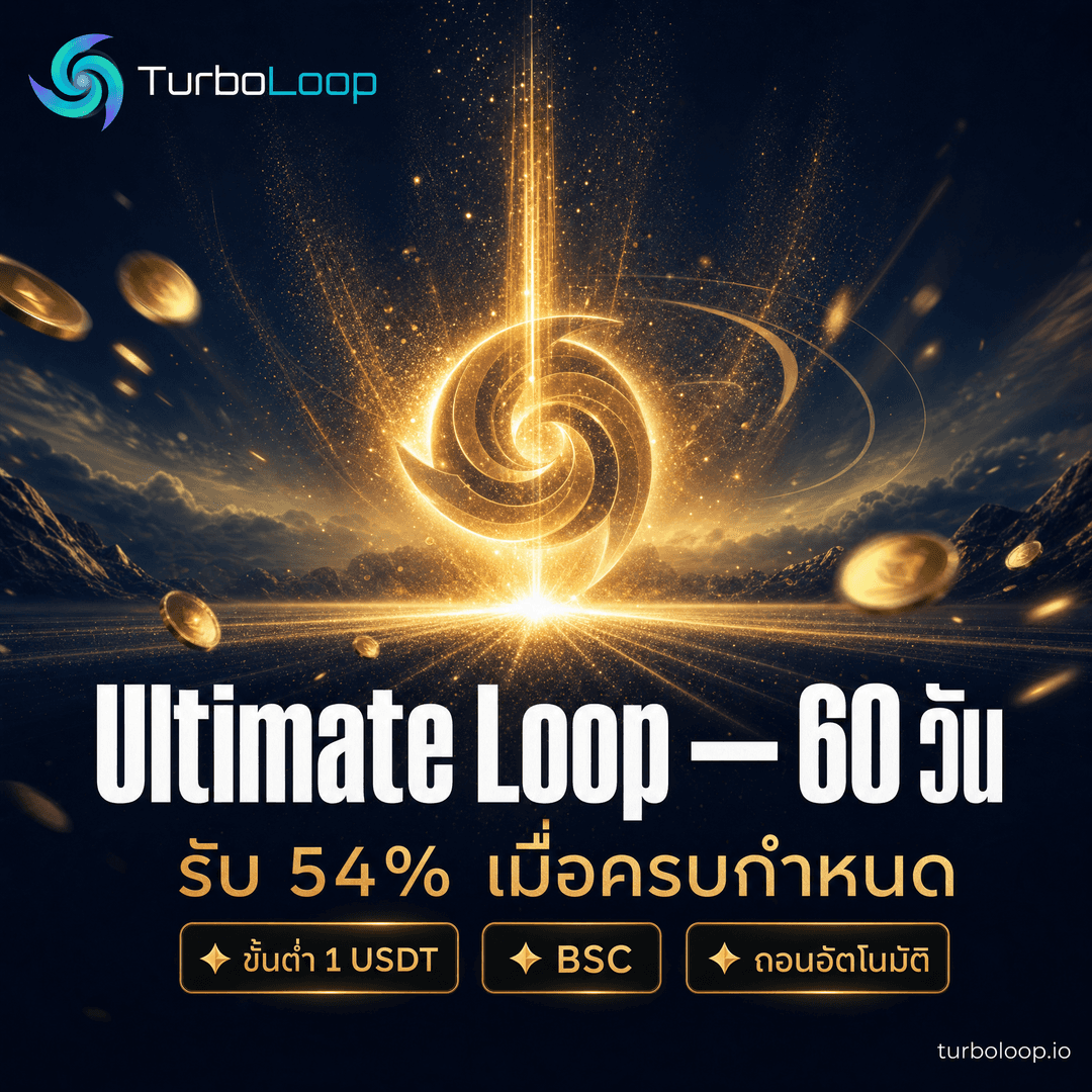 TurboLoop Thai market banner — Ultimate Cinematic NavyGold FullBleed — 60 days, 54% yield at end of term