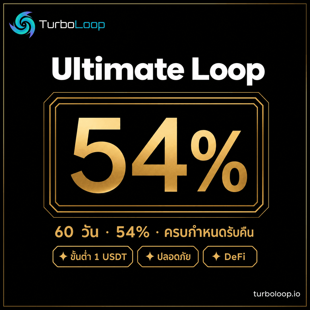 TurboLoop Thai market banner — Ultimate Minimalist MonochromeGold FrameInFrame — 60 days, 54% yield at end of term