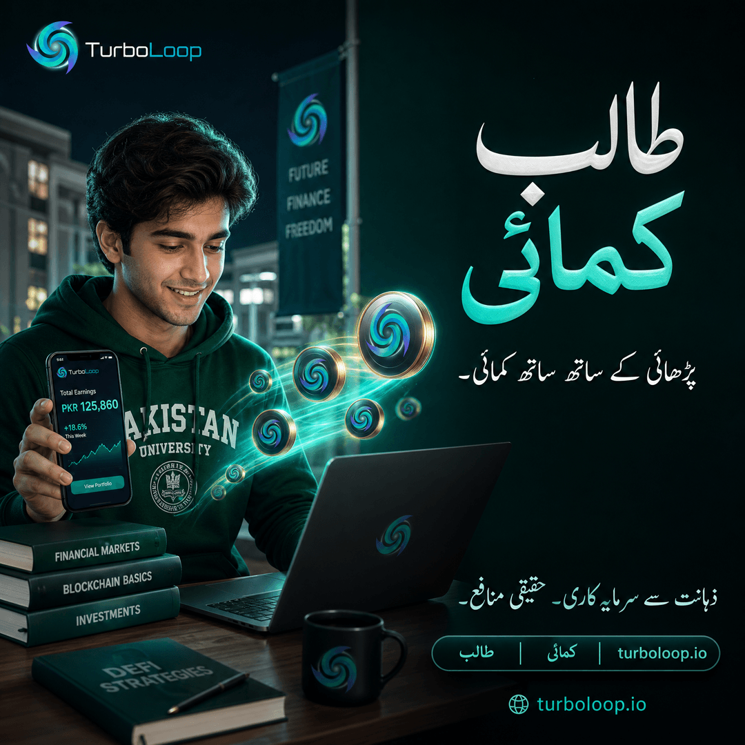 Talaba Kamai — TurboLoop Urdu Banner