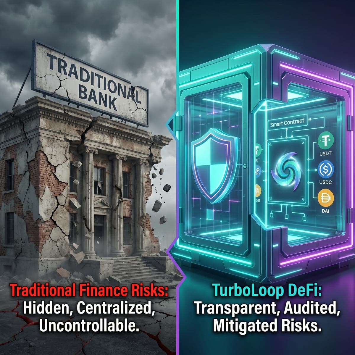 Traditional Finance vs. 🛡️ TurboLoop DeFi: Where Do Real Risks Lie?